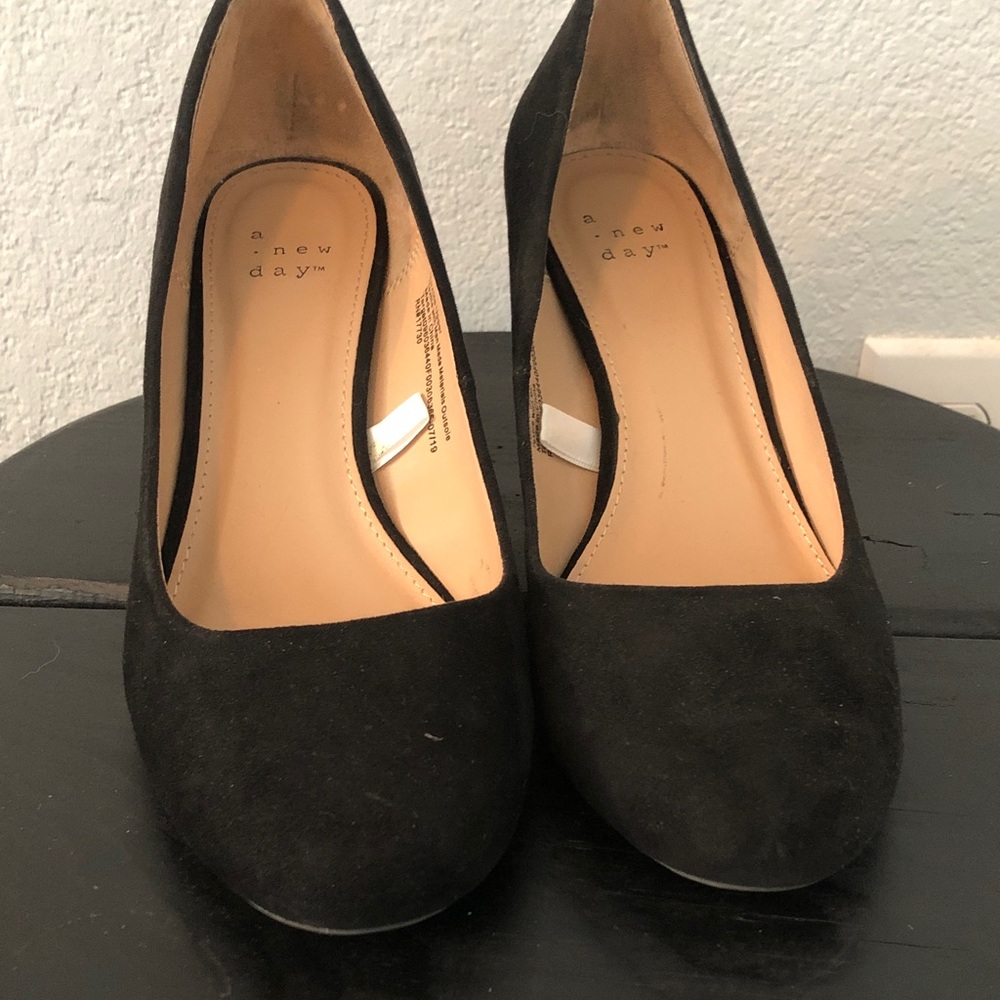 A New Day Black Suede Heels